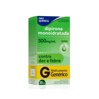 Dipirona 500mg/ml Gotas 20ml adulto e infantil para dor e febre