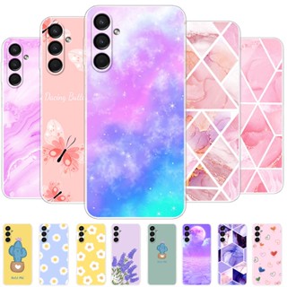 Samsung Galaxy A14/A14 5G SM-A145F A146B 2023 Estojos De Silicone Transparente Flor Macia Tampa Traseira Colorida Para SamsungA14 A 14 Capa Protetora De Pára-Choques Telefone