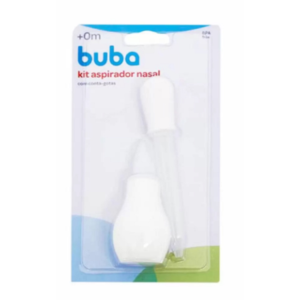 Kit Aspirador Nasal Com Conta Gotas Bebê Higiene 6142- Buba