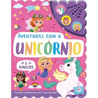 Livro Sonoro Aventuras com o unicórnio e amigos em Oferta na Shopee