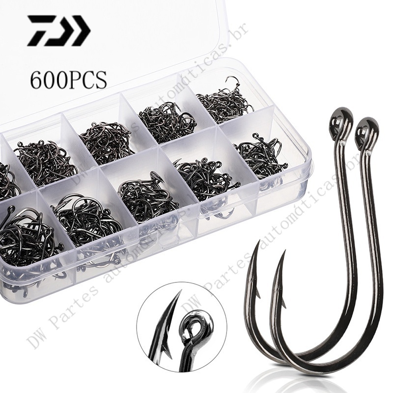 600 Pcs/Anzóis De Aço Carbono De Tamanho Completo Set/Mixed Para A Pesca De Carpa