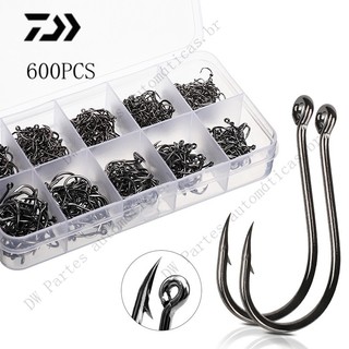 600 Pcs/Anzóis De Aço Carbono De Tamanho Completo Set/Mixed Para A Pesca De Carpa