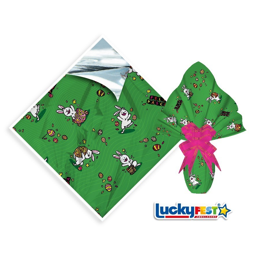 25 Sacos Express VIVA PÁSCOA VERDE PARA Ovo Páscoa 100g a 150g - 24X24 cm  Luckyfest em Oferta na Shopee