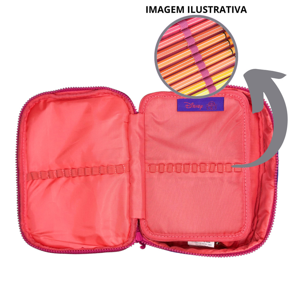 Estojo Infantil Com 01 Bolso Lilo & Stitch Disney TsumTsum Ohana- Clio Style COR:AZUL · foto 2