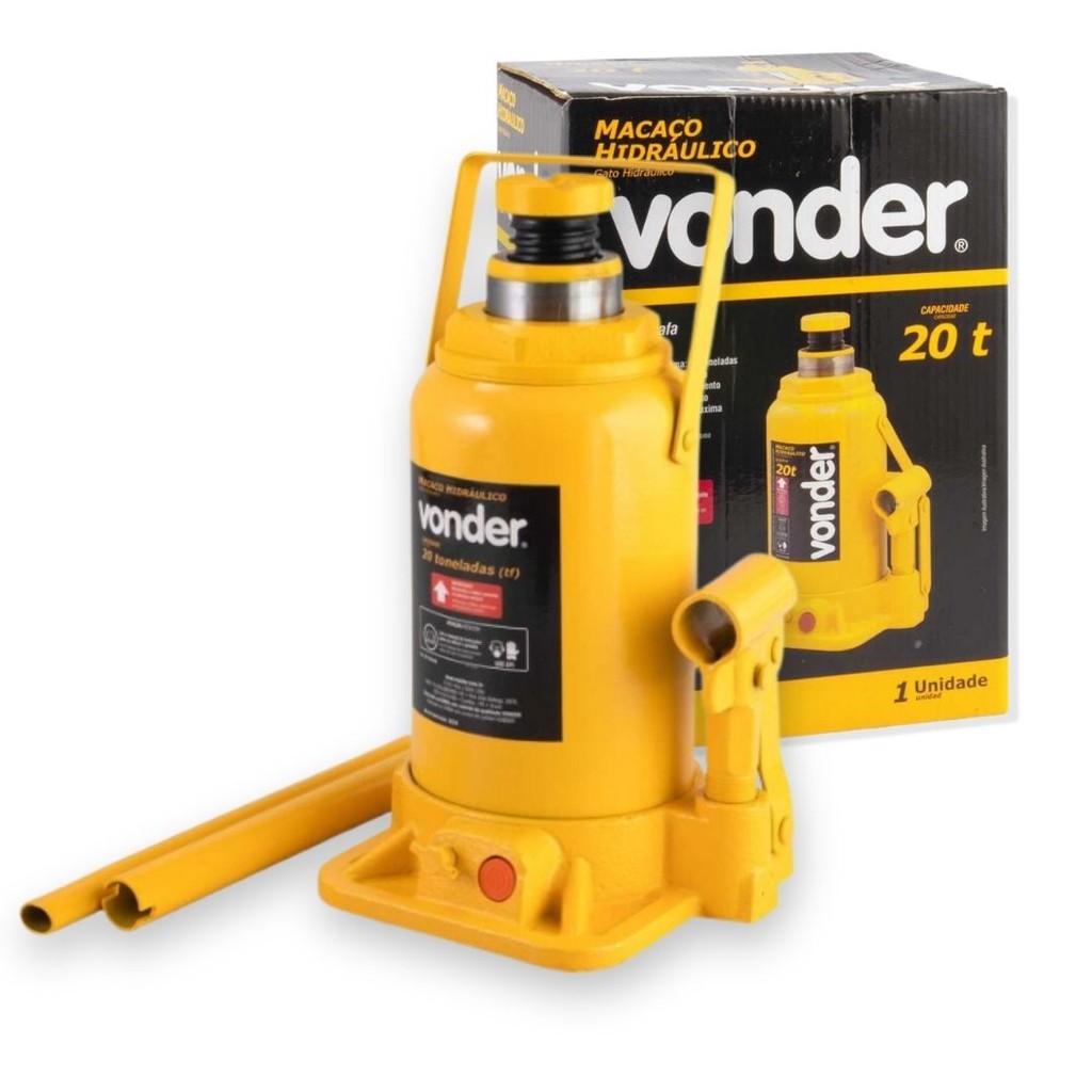 Macaco Hidráulico Garrafa 20 Toneladas 1 Estágio Vonder Elevação 235–450 mm em Oferta na Shopee