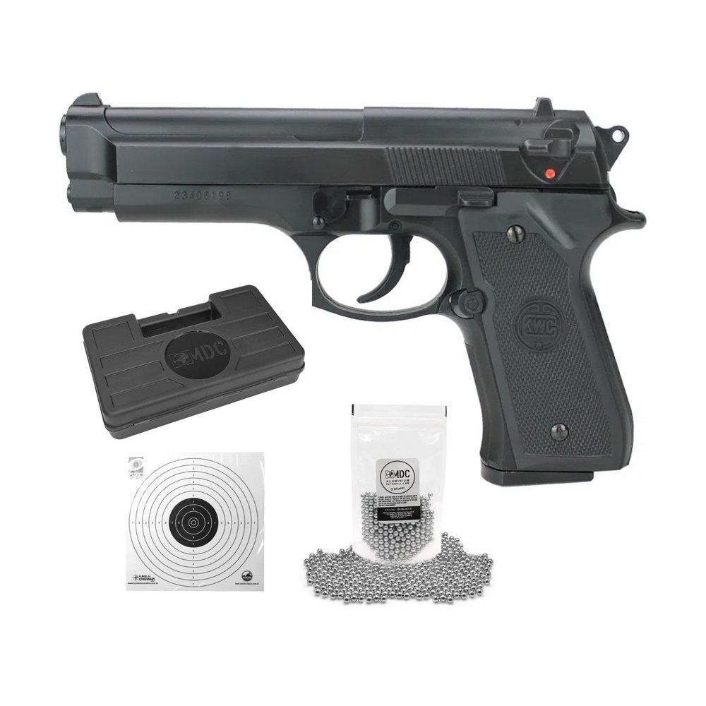 Pistola de Pressão Spring M92 6mm - KWC+Munição Case+Alvos em Oferta na Shopee