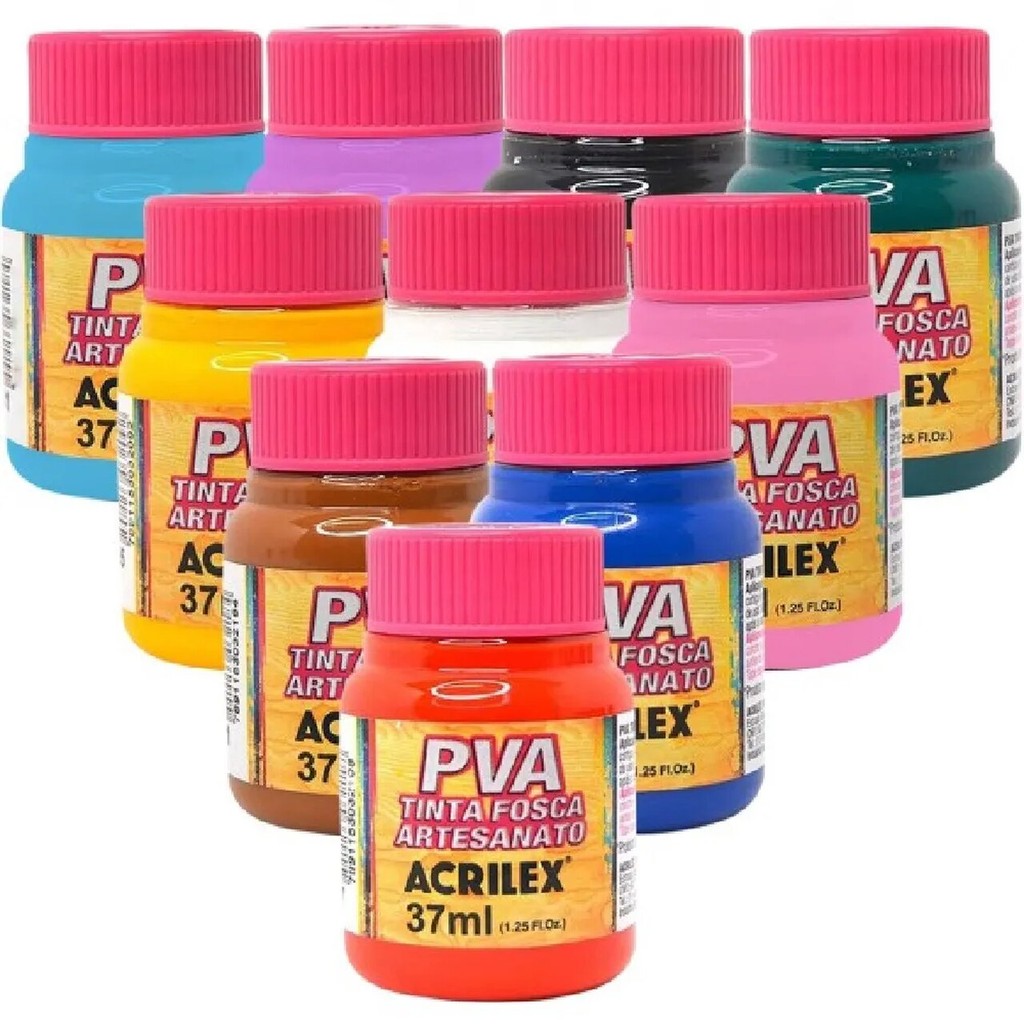 Kit Tinta Para Artesanato Pva 37ml Acrilex Escolha As Cores