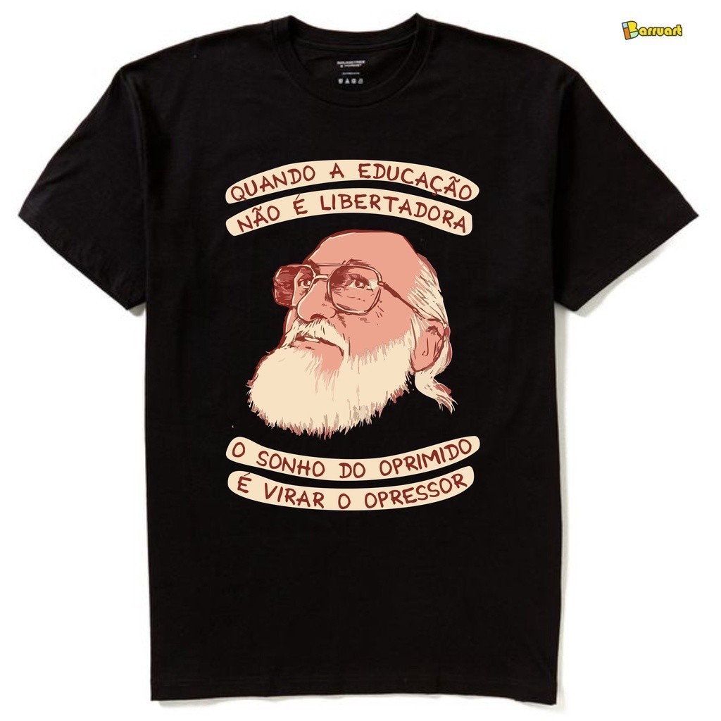 Camiseta Paulo Freire Educação Oprimido Opressor Tumblr em Oferta na Shopee