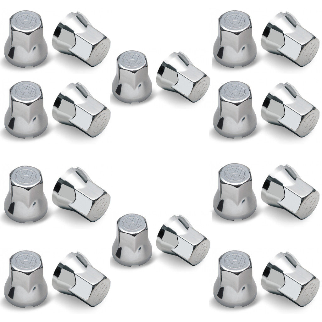 Kit com 20 Capa de Porca Cromada Volkswagem VW com logo 33MM em Oferta na Shopee