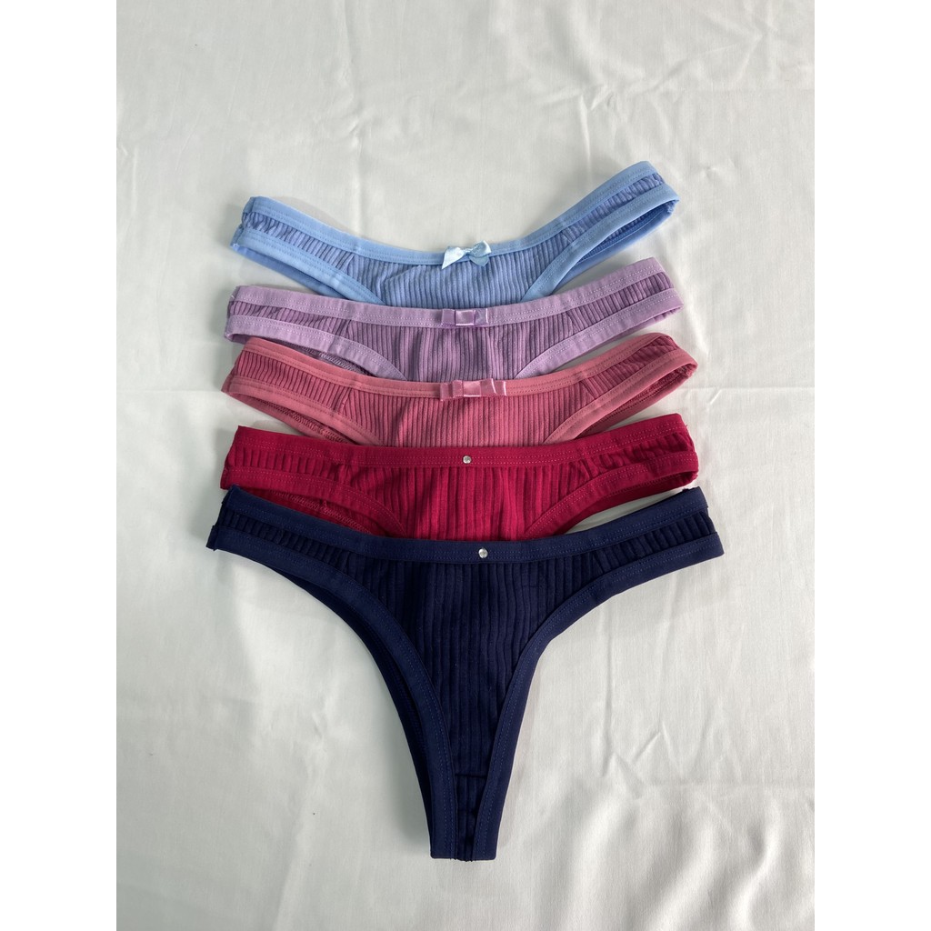 Kit 5 Tangas Canelada Márcia Moda Feminina em Oferta na Shopee