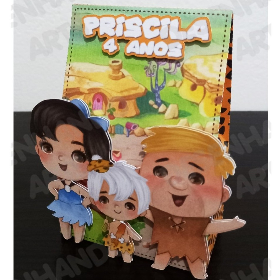 5/10/15/20  Caixa Mini Sacolinha Personalizada Festa OS FLINTSTONES