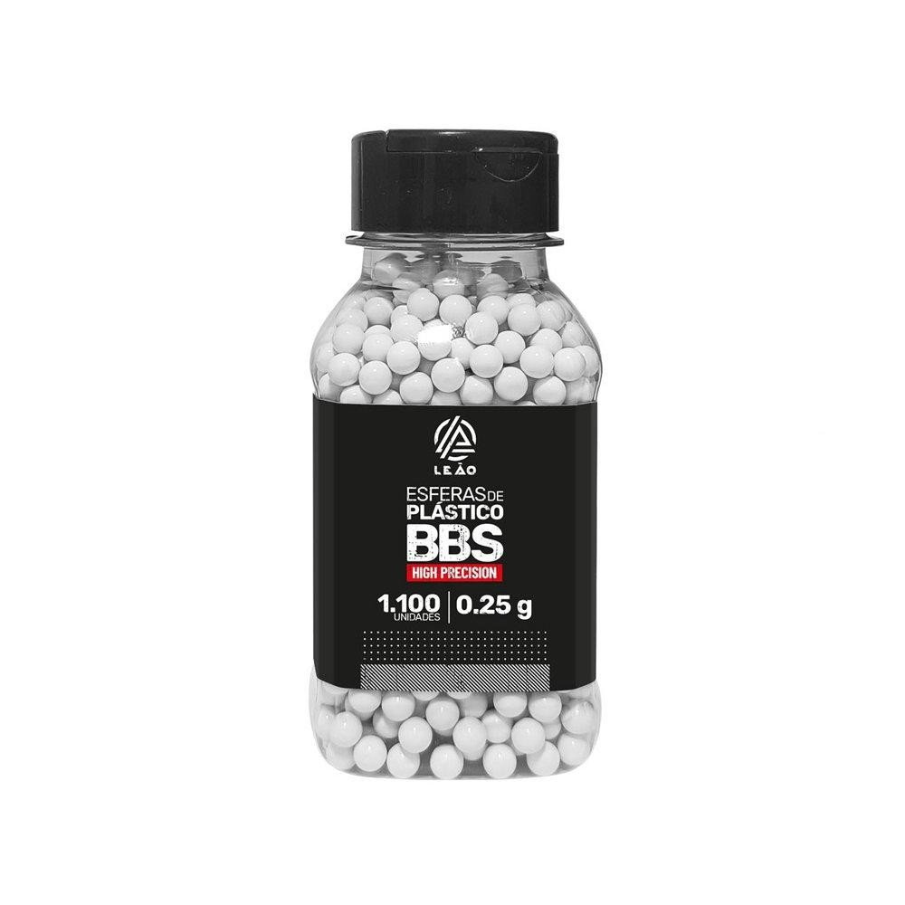 Esfera Munição BBs Airsoft 0.25g 6,0mm 1100und Leão