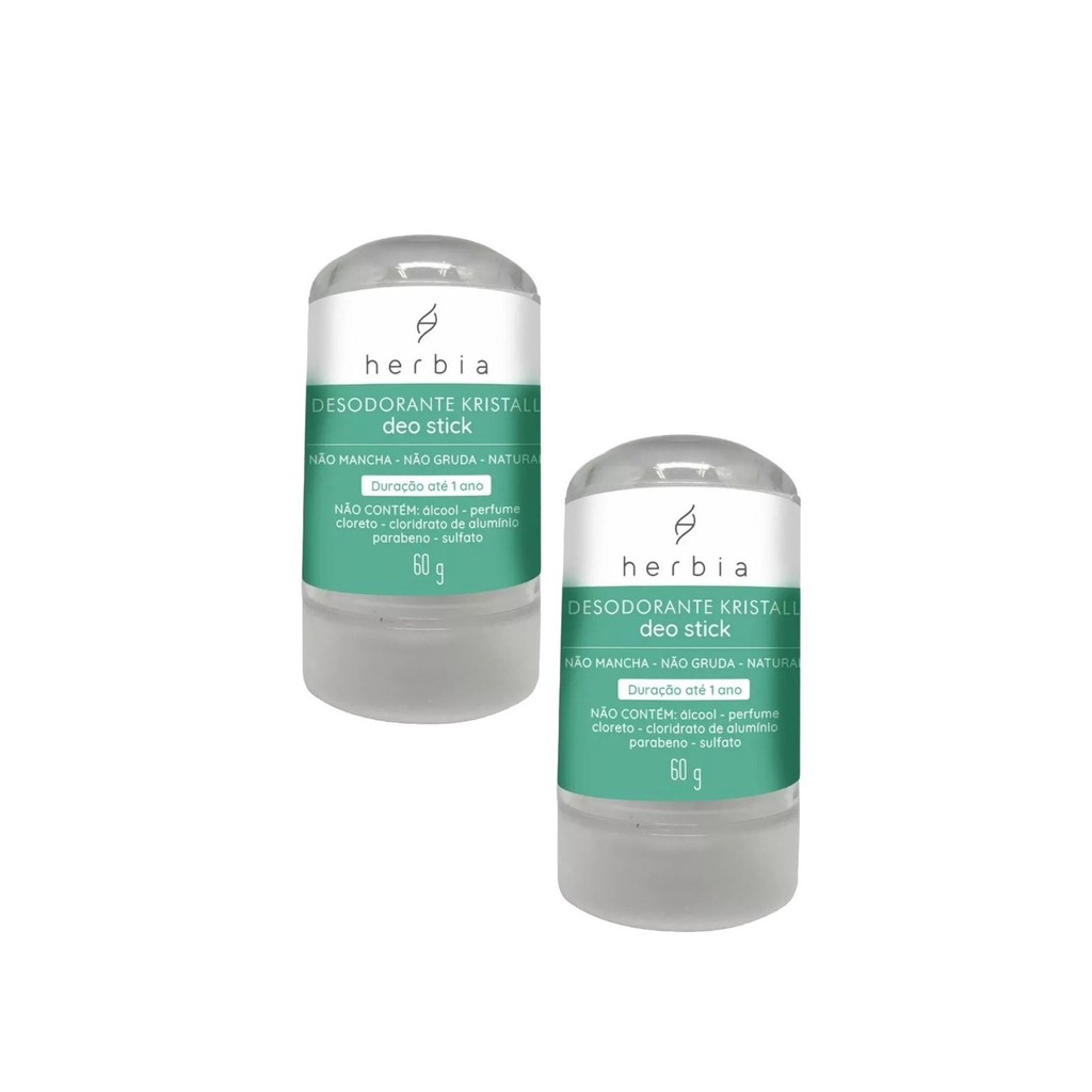 Kit Desodorante Herbia Cristal 60g – Proteção 24h e Sem Perfume - Beauty