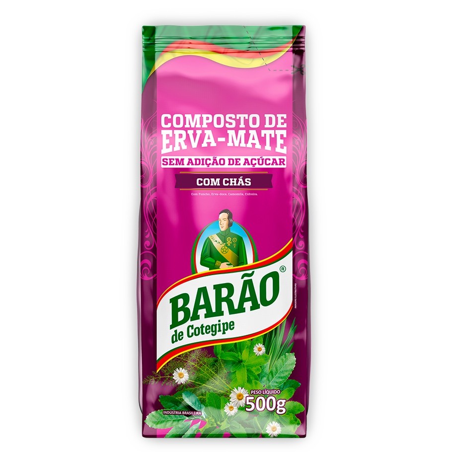 Composto  Erva Mate BARÃO Com Chás 500G