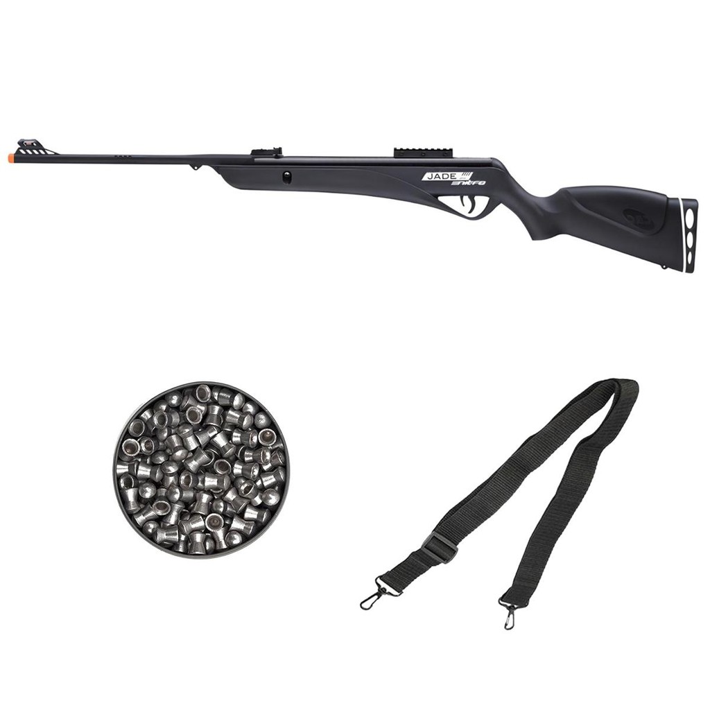 Carabina de Pressão Jade Pro Nitro Preta 5.5mm - CBC + Chumbo + Bandoleira em Oferta na Shopee