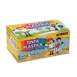 Tinta plástica Plastic Paint 6 cores 20ml 03206 Acrilex