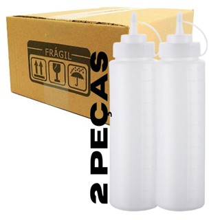 Bisnaga Grande Com Tampa 1 Litro Para Cremes Crepes Restaurantes - KIT 2 BISNAGAS GRANDE 1 LITRO em Oferta na Shopee