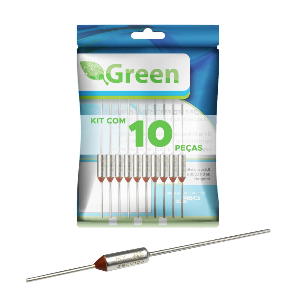 10x Fusível Térmico 216° 10a 250v 216 Graus Para Fritadeira