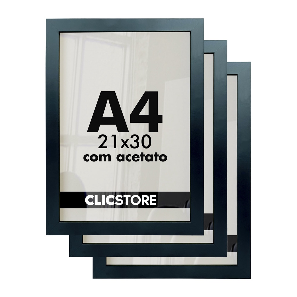 Kit 3 Molduras A4 Foto 21x30 Diplomas Certificados Qualidade Premium Acetato Quadros Decoração Arte Imagem Sala Quarto em Oferta na Shopee