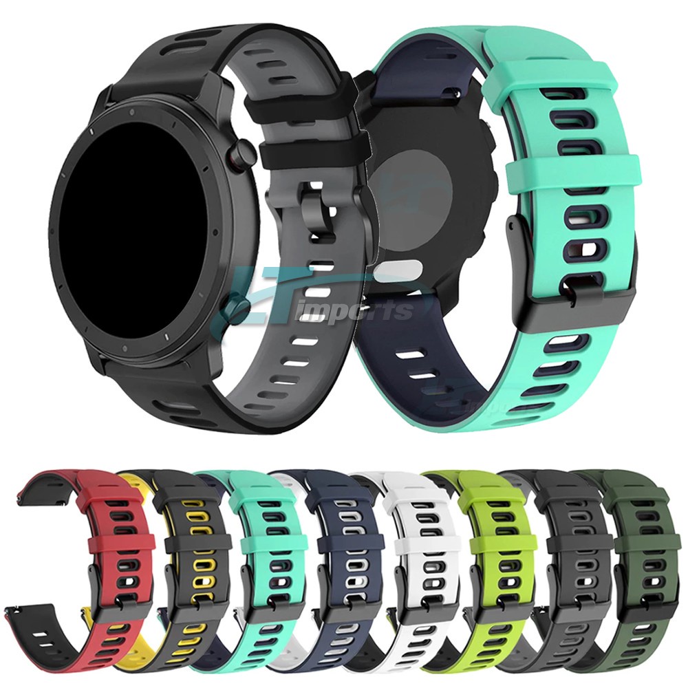 Pulseira 20mm Borracha Dual compativel com Samsung Galaxy Watch 3 41mm - Galaxy Watch Active 1 e 2 - Galaxy Watch 42mm