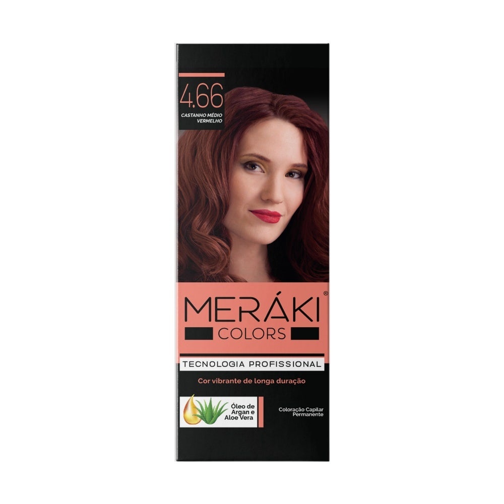 Kit Tintura Meráki Color Castanho Médio Vermelho 4.66 125gr em Oferta na Shopee