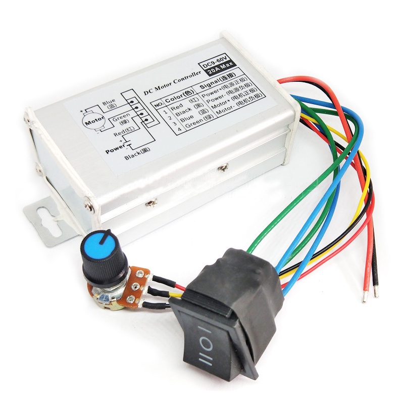 25KHZ 12V 24V 36V 48V Interruptor Reverso Controlador De Velocidade Para Frente E Reversa DC9-60V 20A 1200W DC motor Mód