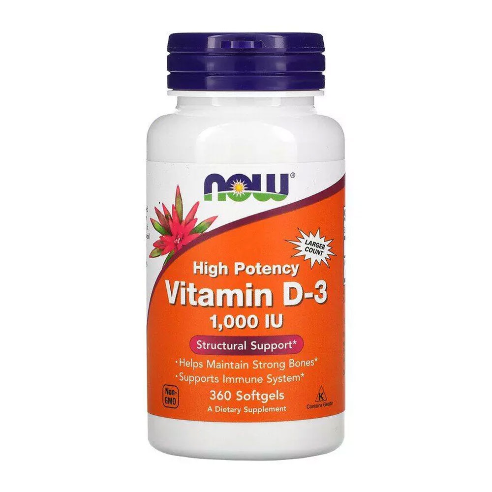 Vitamina D3 1.000UI Now Foods Vit D-3 360 Softgels - Health