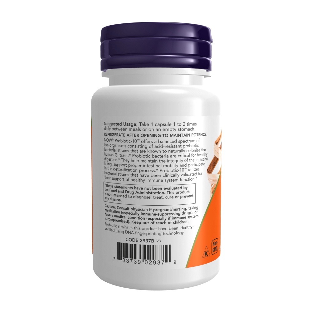 Detalhes do Probiotic-10 25 Bilhões Probiótico Now Foods 30 Veg Capsulas
