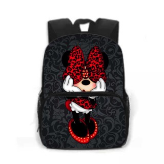 Mochila Escolar Minie Mouse Laço No Rosto Desenho Animado Disney Bolsa Alça Regulável