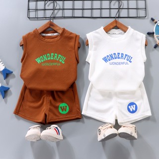 Fato de manga curta para crianças, Summer Boy Top + Shorts Fato de 2 peças, Roupa infantil