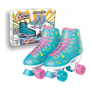 Par de Patins Radkal 4 Rodas Ajustaveis Tamanho Azul Fenix Brinquedos﻿ Suporta até 70Kg - RL-07A em Oferta na Shopee