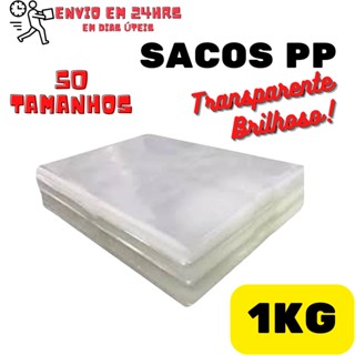 1kg Embalagem Plástica PP Brilhante Transparente Cristal Saquinho Transparente para roupas, presentes, cestas e embalagens em geral