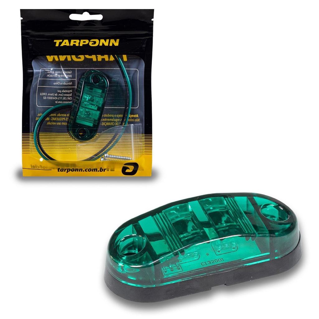 Sinalizador Lanterna Delimitadora 2 leds 12V 24V Verde - Spare Parts and Accessories for Vehicles
