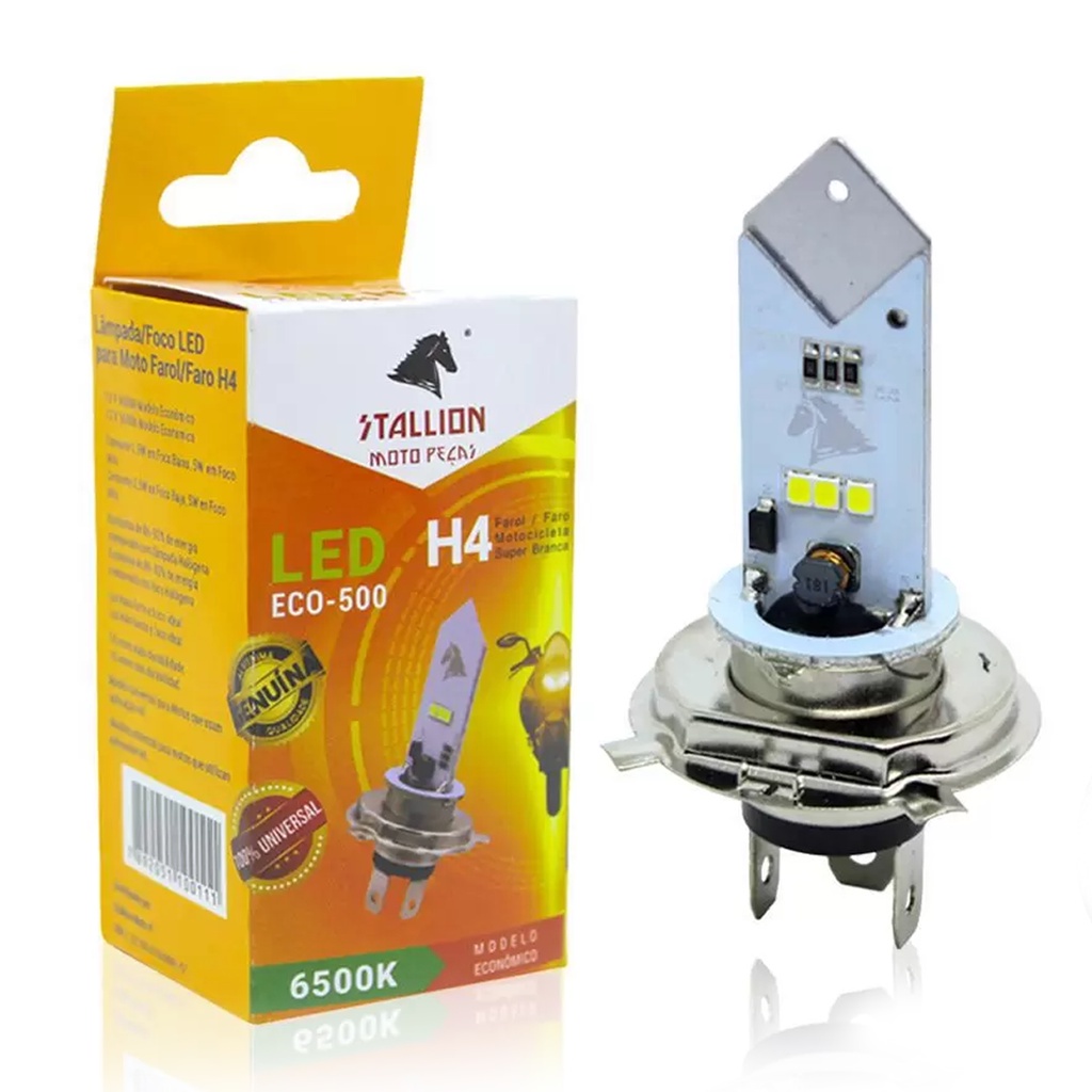 Lâmpada Led Farol Moto H4 6500k Honda Cg Fan Titan Start Cargo Yamaha Ybr Factor Fazer em Oferta na Shopee