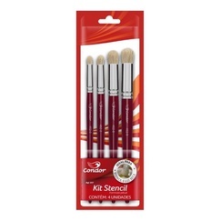 Kit Pincel Stencil  Pituá Condor 462 -kit 4 Unidades em Oferta na Shopee