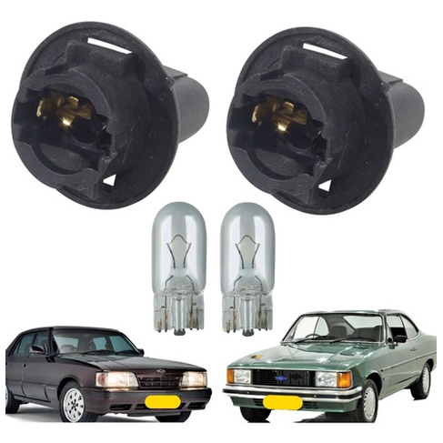 Par Soquete Lanterna Placa + Lampada Opala Chevette Dp 3034