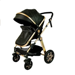 Carrinho de Bebê Luxo Club Baby Preto C/ Alça e Selo Inmetro