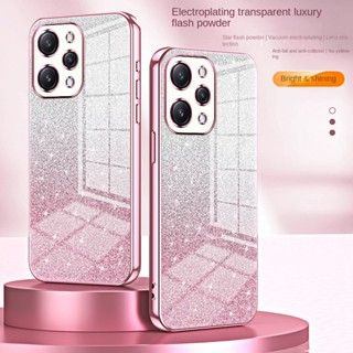 Capa Protetora De Lente Galvânica Transparente Brilhante Redmi 12 12c Nota 12 Pro Traseira Em Silicone Macio