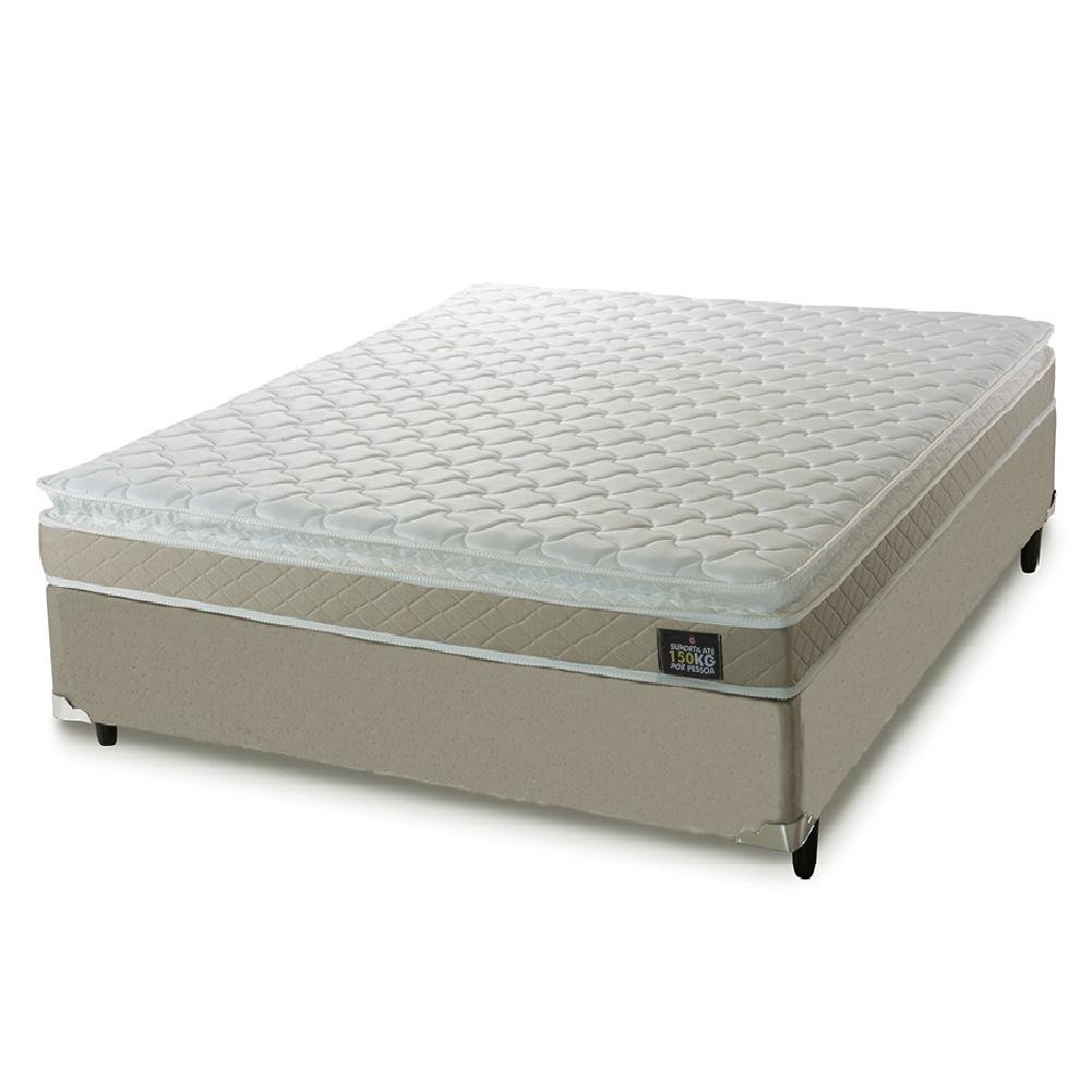 Cama Box Casal Colchão D45 com Pillow Top Hellen Strong 138x188x62cm Bege - Suporta até 150kg em Oferta na Shopee
