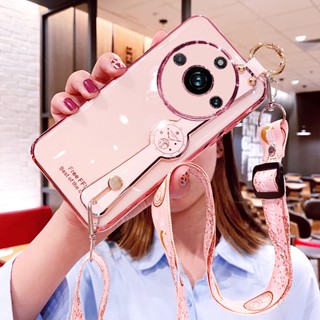 Estojo De Telefone De Luxo Realme 11 Pro+ Realme11 Pro Plus 5G 11x 4G Com Suporte Para Pulseira + Cordão De Alça Pescoço De Corpo Cruzado