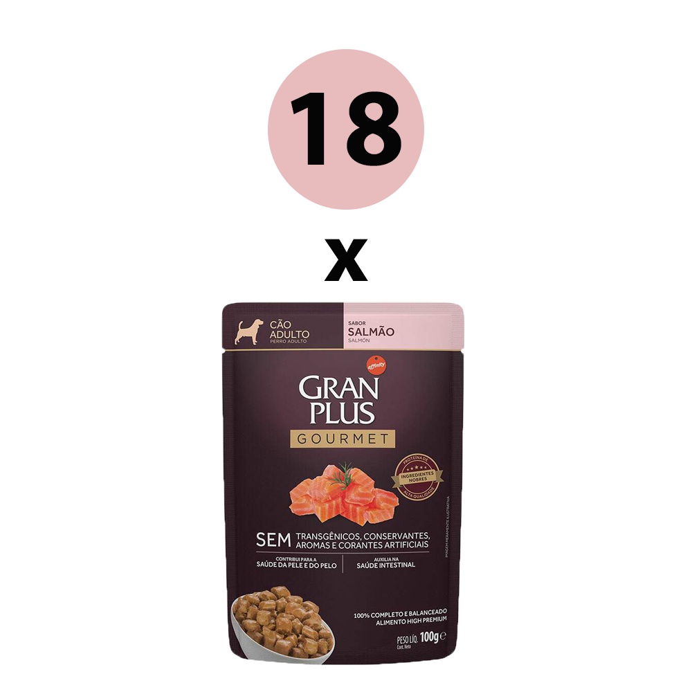Imagem GranPlus Sachê Gourmet Cães Adulto 100g - Pack com 18 unidades