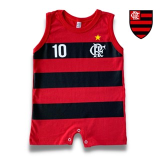 Macaquinho Tematico Time Futebol Flamengo Bebe Infantil 100% Algodão Mesversario