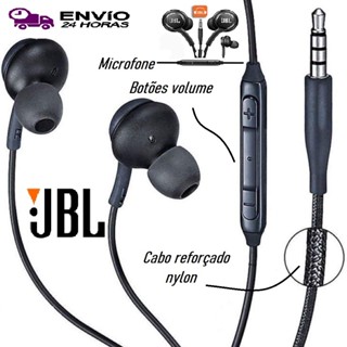 Fone de Ouvido JBL com fio Reforçado Alta Qualidade Graves Fortes