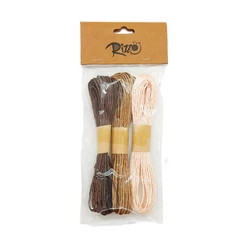Kit Fios de Papel Torcido Marrom, Bege e Nude - ideal para artesanato- 10m - 3 unidades - Rizzo