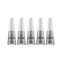 Kit Esmalte Risqué Glitter Purpurina (5 unidades)