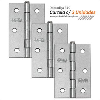 Dobradiça 810 Até 25kg - 3,5" Galvanizado - Silvana 3Pçs