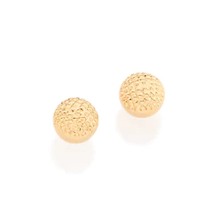 Brinco Rommanel Bola Trabalhado Banhado A Ouro - 525365 Original