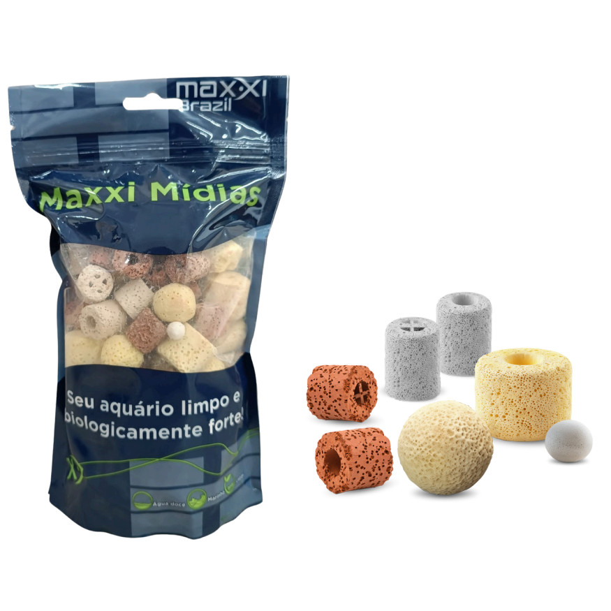 Maxxi Midia Sete Mix Porosa Para Aquarios 100 gramas