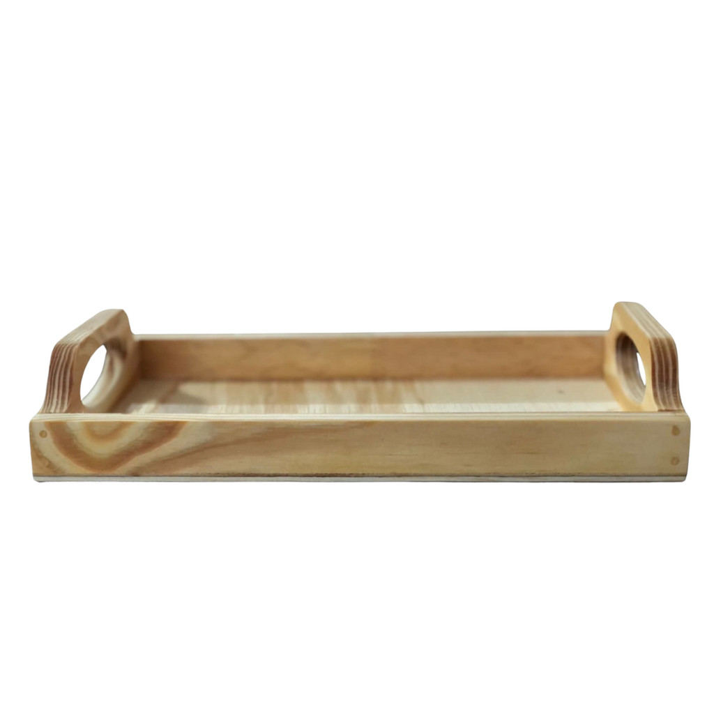 Bandeja Retangular de pinus para kit higiene bebê 4 e 5 peças
