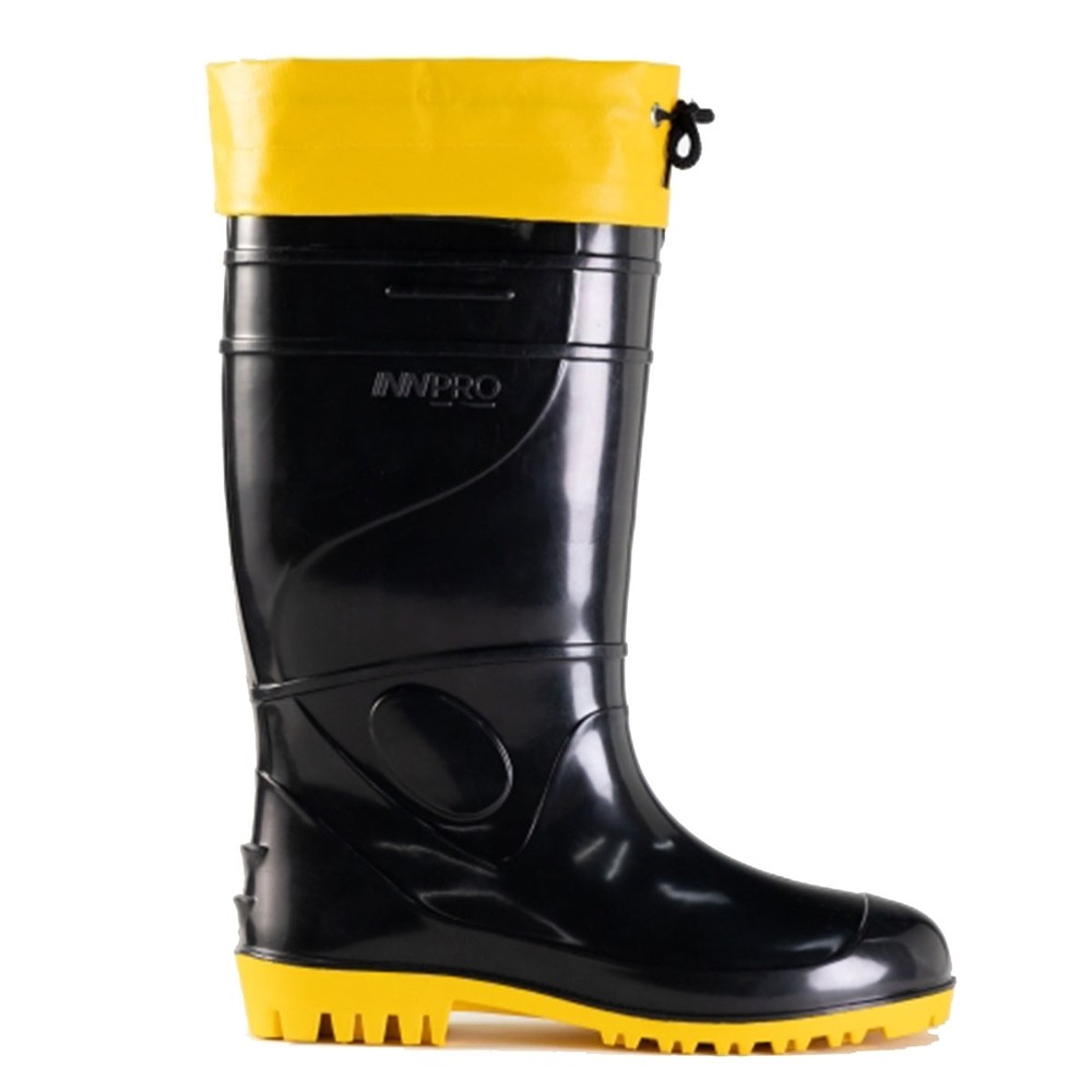 Bota PVC Cano Extra Longo Innpro Com Polaina CA 49.855 - Preto e Amarelo - Men Shoes
